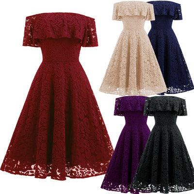2021 summer new Amazon explosion word, shoulder lace big pendulum dress, Alibaba wholesale factory - Ganesha's Market