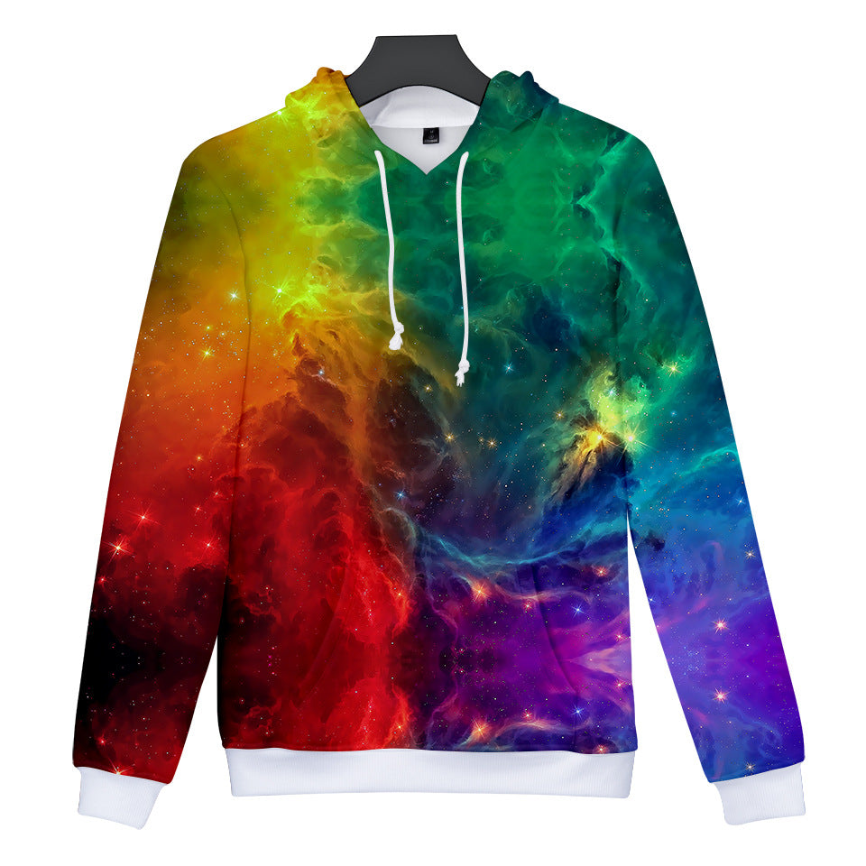 Rainbow Galaxy 3D Printed Hoodie