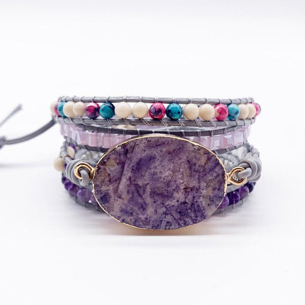 Bohemian Purple Agate Crystal Bracelet - Ganesha's Market