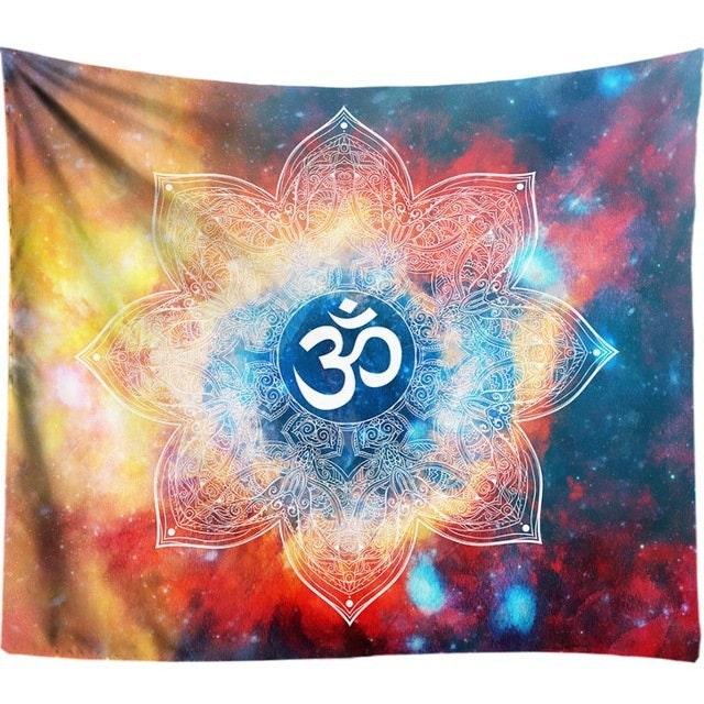 Abstract Lotus Om Tapestry - Ganesha's Market