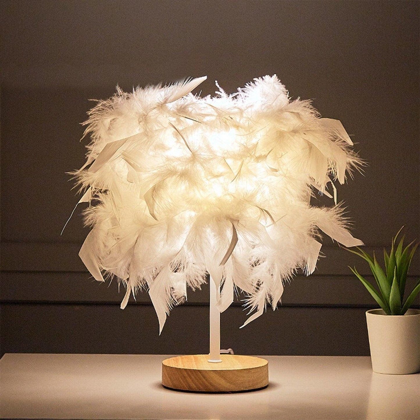 Feather Lamp (Choose Color) / Bedside Lamp / Desk Lamp - Ganesha's Market