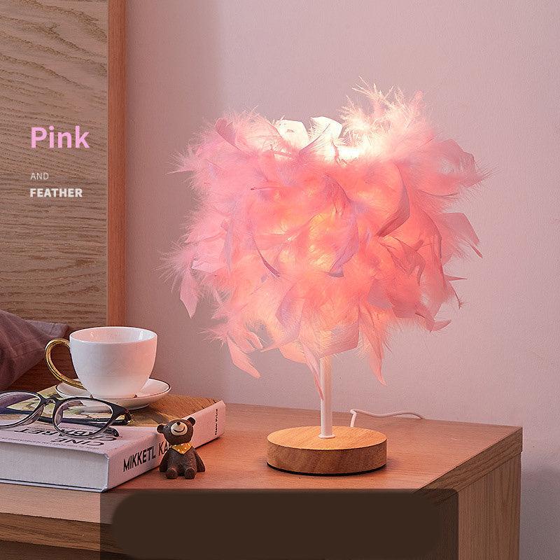 Feather Lamp (Choose Color) / Bedside Lamp / Desk Lamp - Ganesha's Market