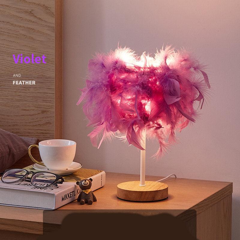 Feather Lamp (Choose Color) / Bedside Lamp / Desk Lamp - Ganesha's Market