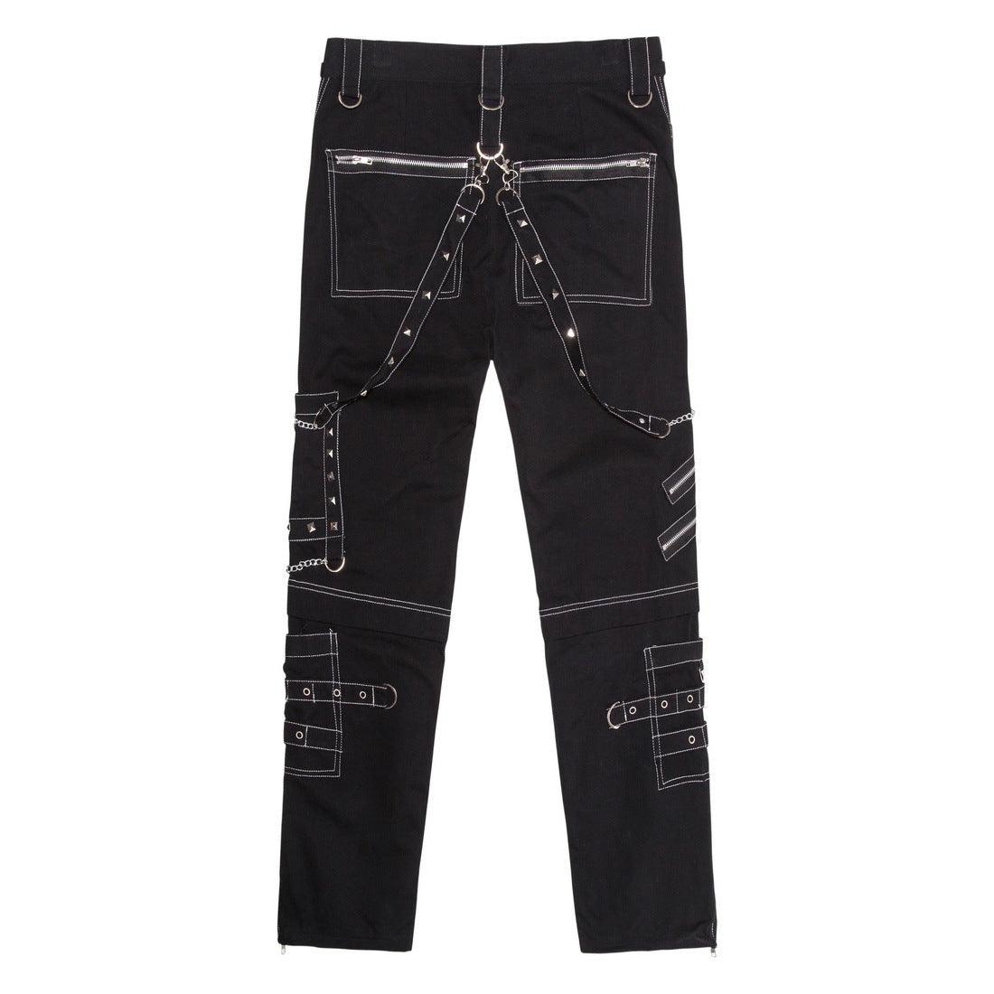 Foreign Trade Personality Casual Pants Men's Gothic Pants Punk Rock Eyelet Cargo Bondage Pants - Ganesha's Market