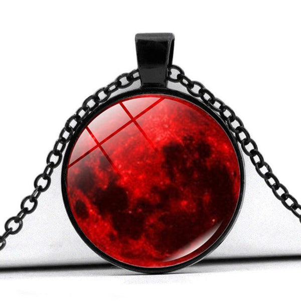 New Products Accessories Blood Moon Gothic Time Gem Necklace European and American Metal Sweater Chain Pendant - Ganesha's Market