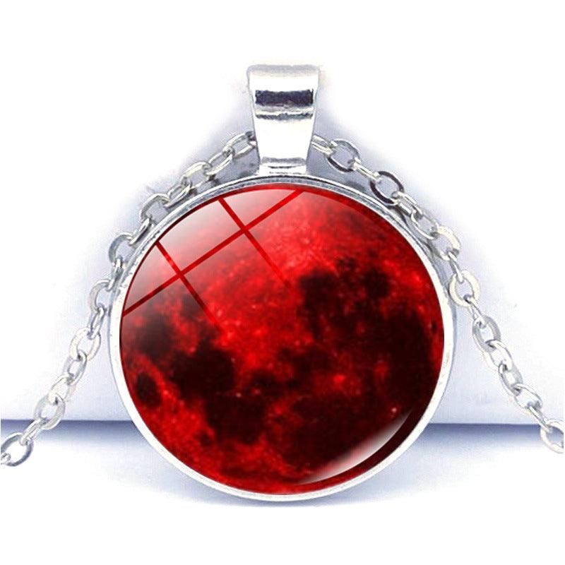 New Products Accessories Blood Moon Gothic Time Gem Necklace European and American Metal Sweater Chain Pendant - Ganesha's Market