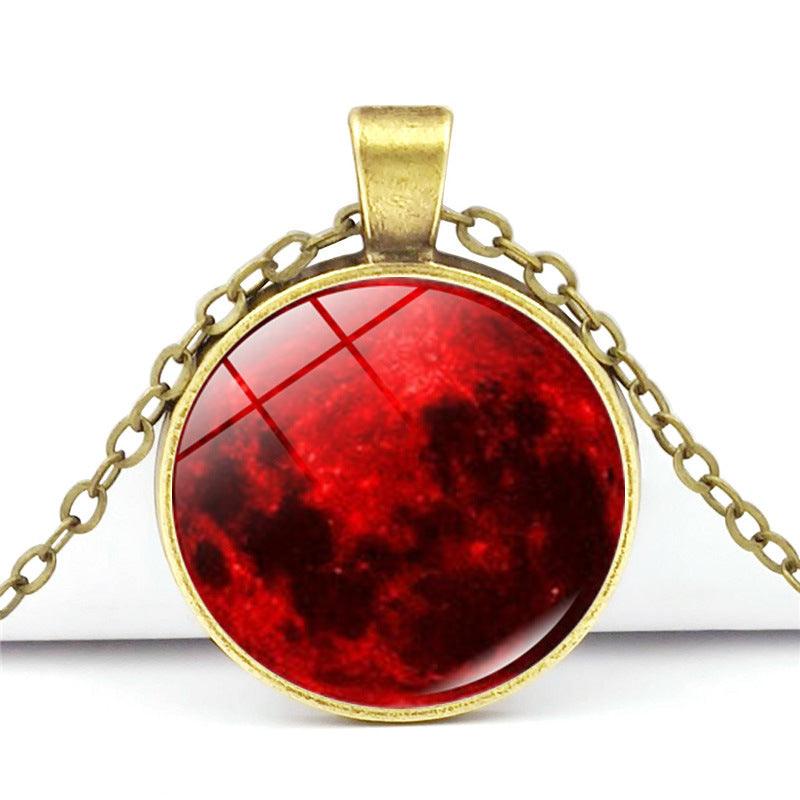 New Products Accessories Blood Moon Gothic Time Gem Necklace European and American Metal Sweater Chain Pendant - Ganesha's Market