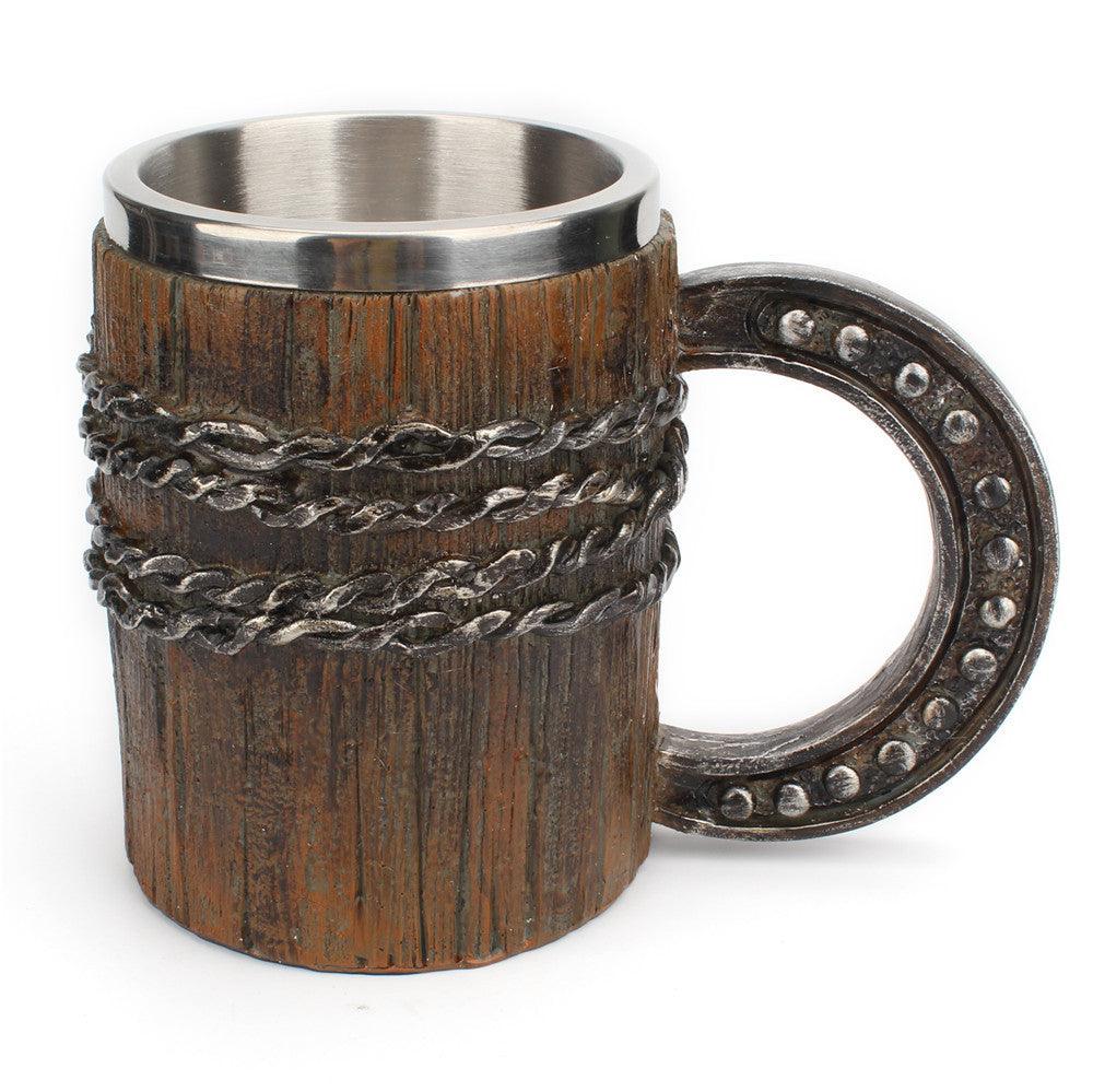 Horseshoe Handle Tavern Stainless Steel Mug - Ganesha's Market
