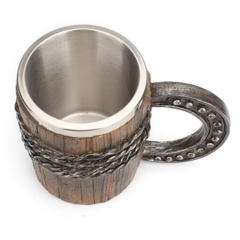 Horseshoe Handle Tavern Stainless Steel Mug - Ganesha's Market