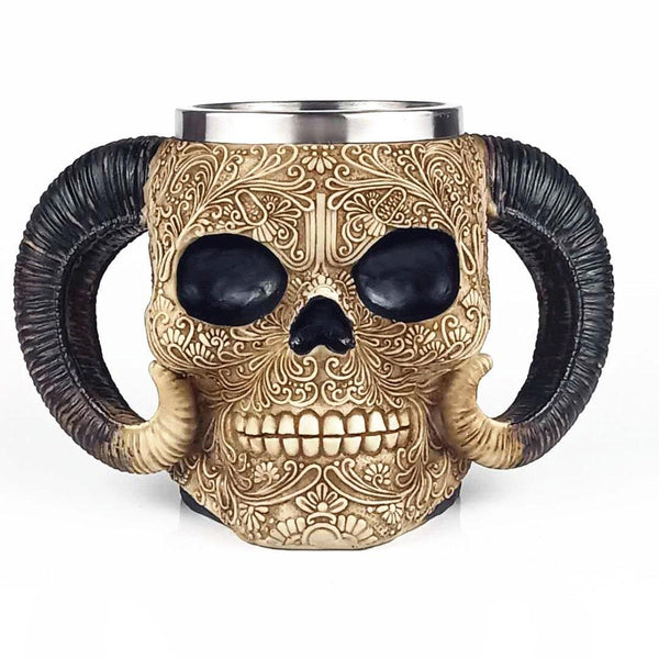 Large Skull Stainless Steel Mug - Ganesha's Market