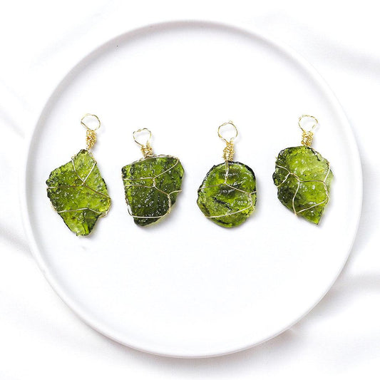Moldavite Pendant - Czech Green Meteorite - Ganesha's Market