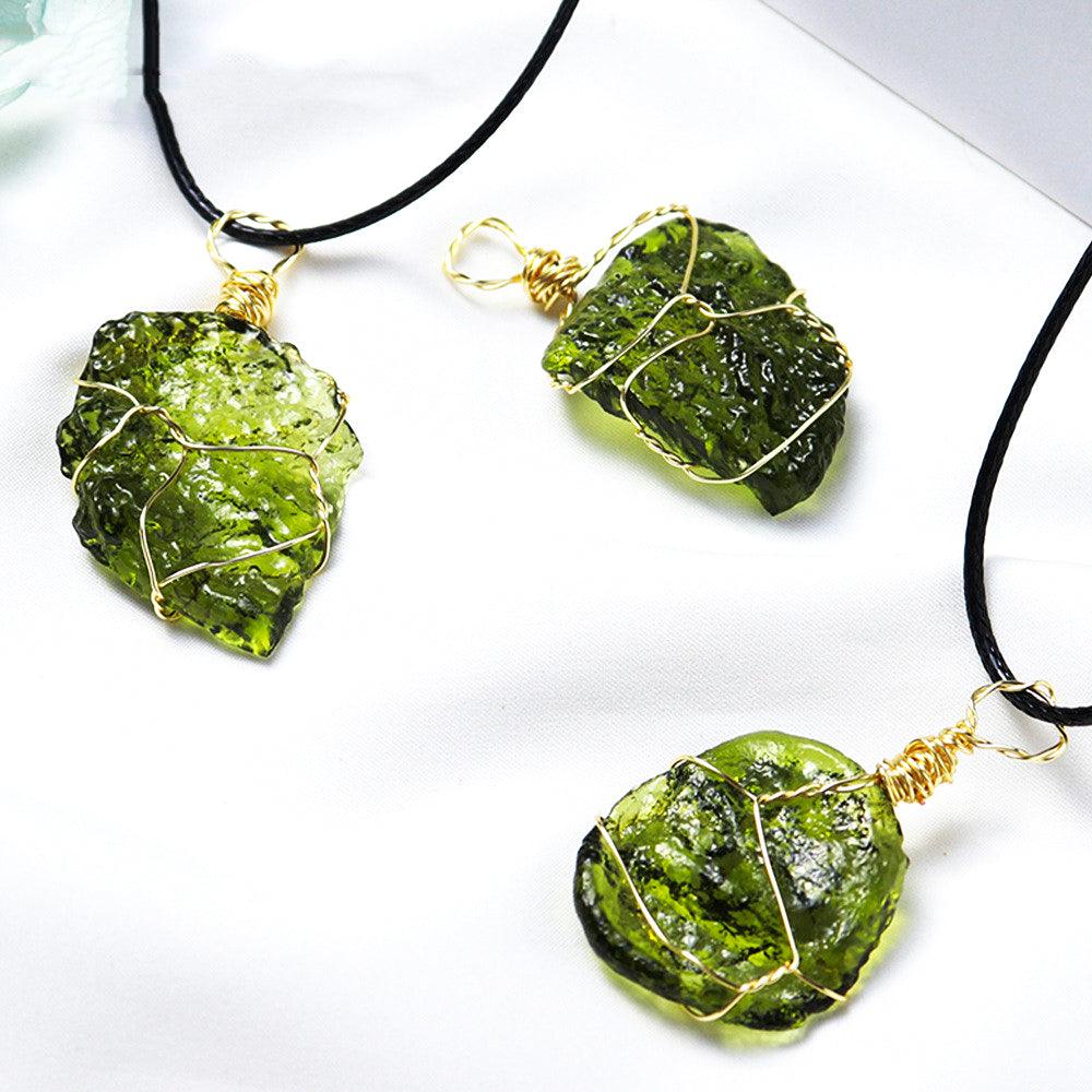 Moldavite Pendant - Czech Green Meteorite - Ganesha's Market