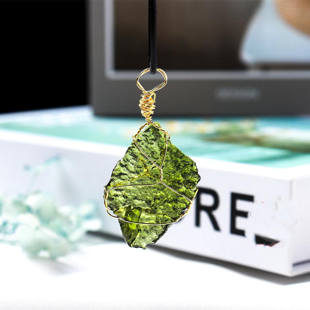 Moldavite Pendant - Czech Green Meteorite - Ganesha's Market