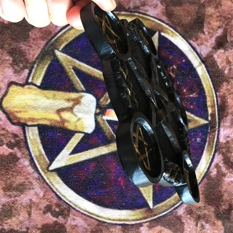 Pentagram Tealight Candle Holder | Ritual Crystal Grid - Ganesha's Market