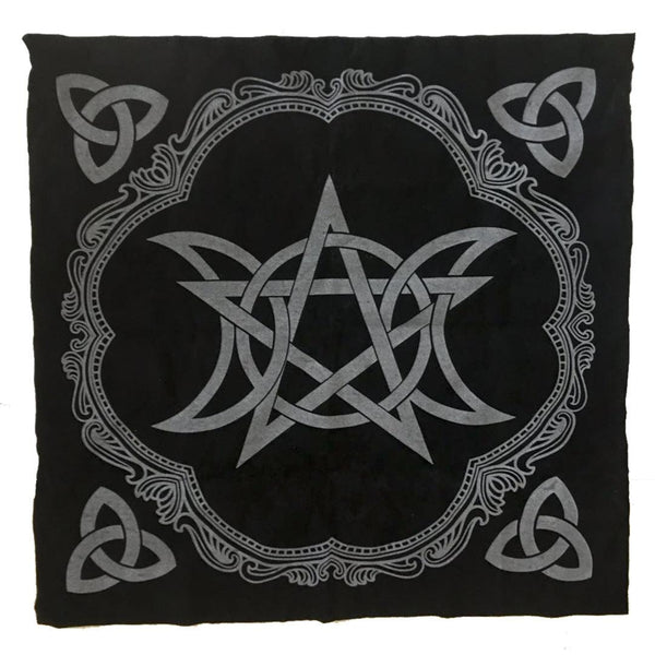 Pentagram Triple Moon Tarot Tablecloth - Ganesha's Market