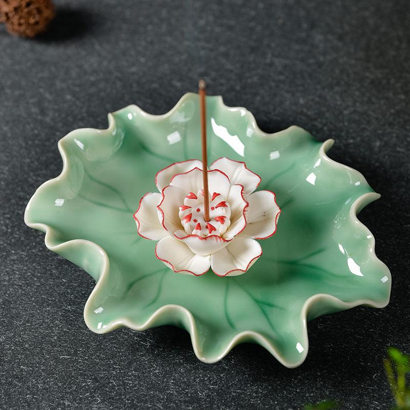 Pink and White Lotus Incense Holder | Flower Incense Burner | Incense Stick Holder | Spell Supplies (Choose Style) - Ganesha's Market