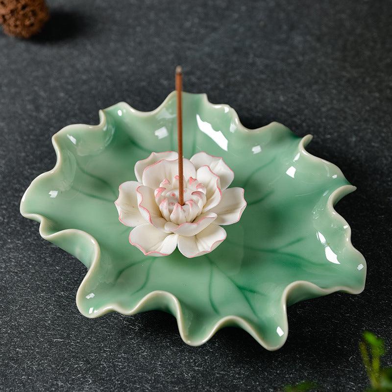 Pink and White Lotus Incense Holder | Flower Incense Burner | Incense Stick Holder | Spell Supplies (Choose Style) - Ganesha's Market
