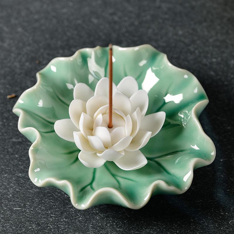 Pink and White Lotus Incense Holder | Flower Incense Burner | Incense Stick Holder | Spell Supplies (Choose Style) - Ganesha's Market