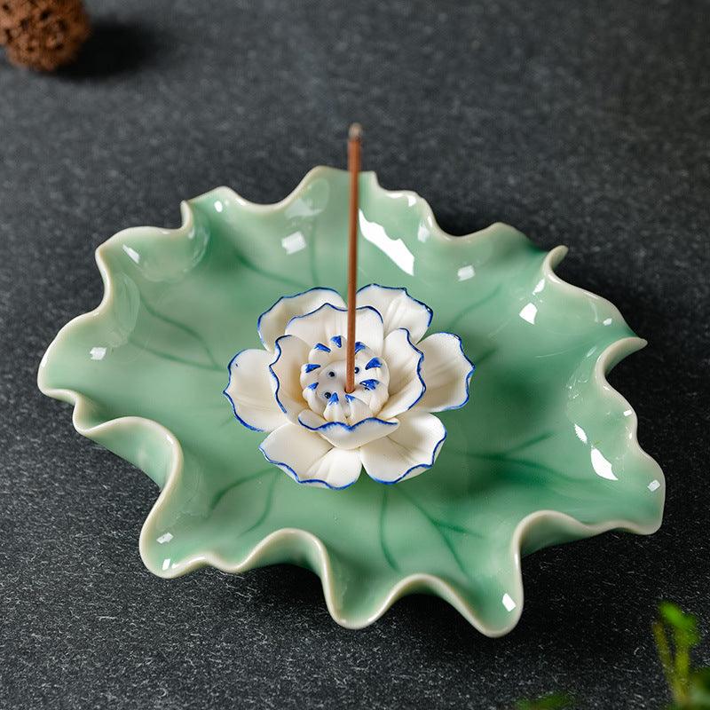 Pink and White Lotus Incense Holder | Flower Incense Burner | Incense Stick Holder | Spell Supplies (Choose Style) - Ganesha's Market
