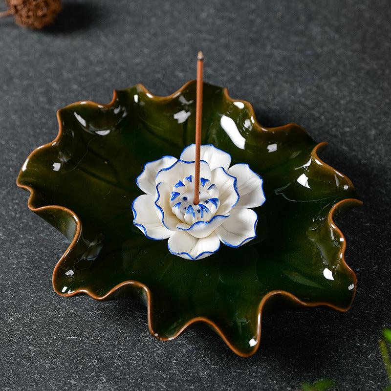 Pink and White Lotus Incense Holder | Flower Incense Burner | Incense Stick Holder | Spell Supplies (Choose Style) - Ganesha's Market