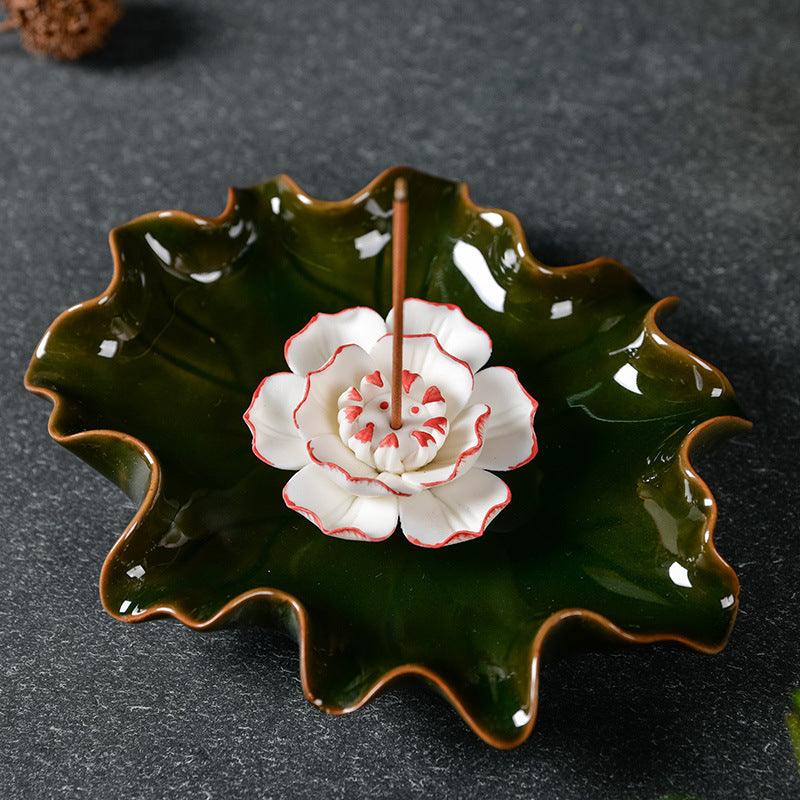 Pink and White Lotus Incense Holder | Flower Incense Burner | Incense Stick Holder | Spell Supplies (Choose Style) - Ganesha's Market