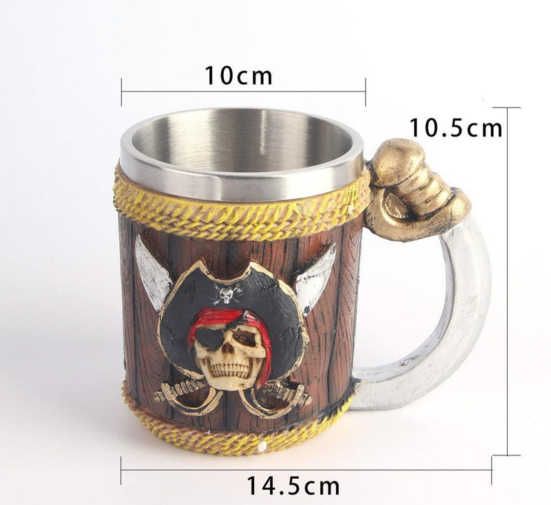Pirate Skull Stainless Steel Mug - Ganesha's Market