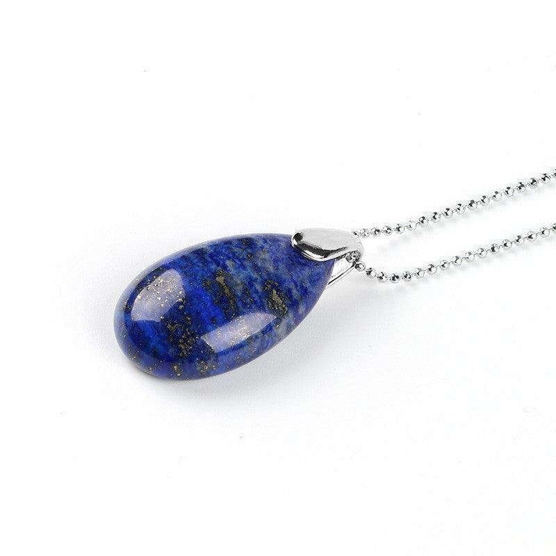 Polished Crystal Teardrop Necklace (Choose Stone) - Ganesha's Market
