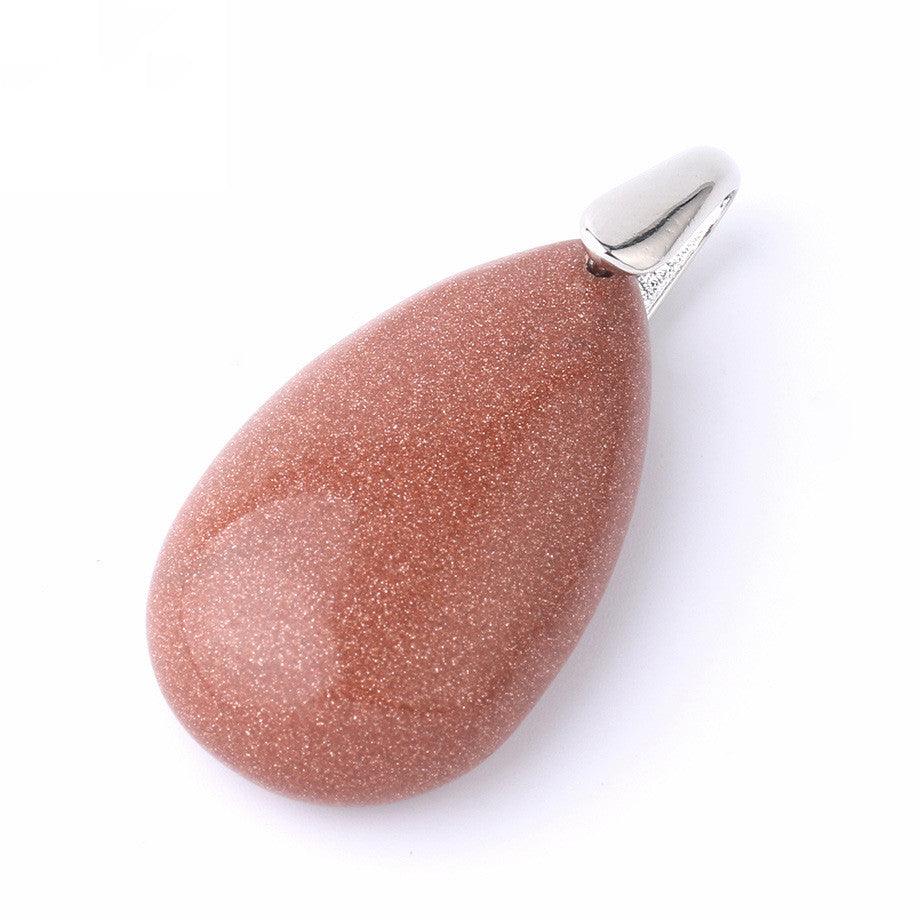 Polished Crystal Teardrop Necklace (Choose Stone) - Ganesha's Market