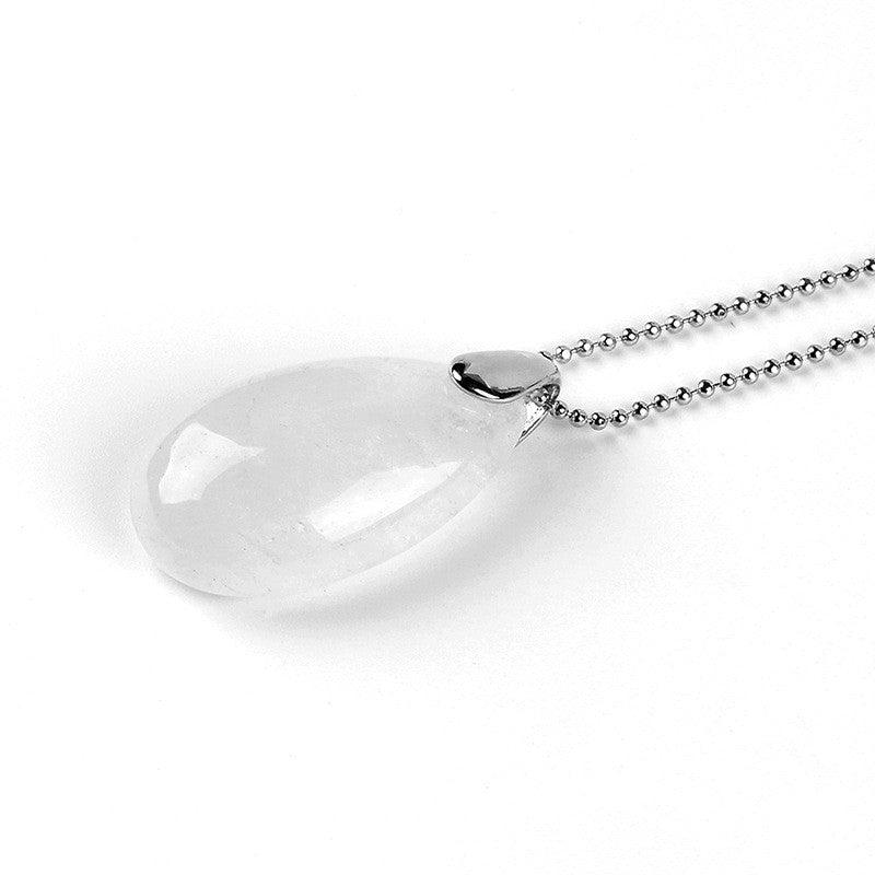 Polished Crystal Teardrop Necklace (Choose Stone) - Ganesha's Market