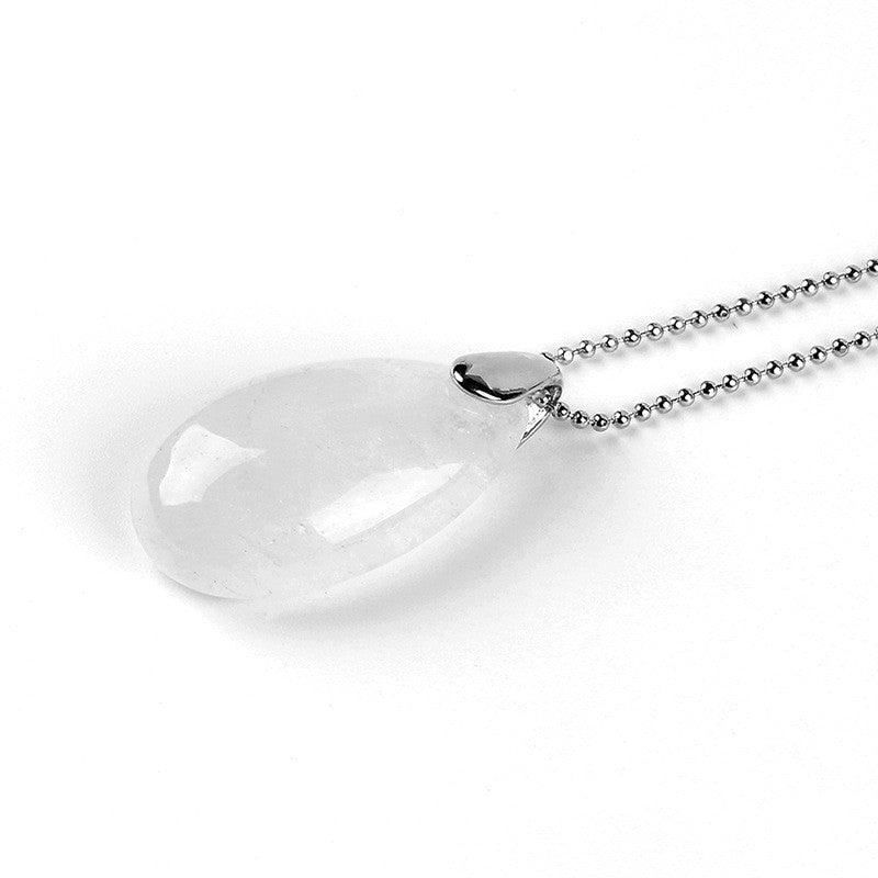 Polished Crystal Teardrop Necklace (Choose Stone) - Ganesha's Market