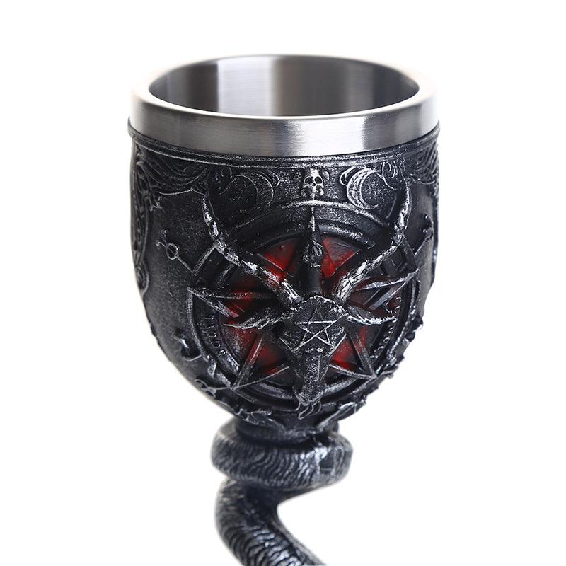 Ram's Head Pentagram Stainless Steel Goblet - Ganesha's Market