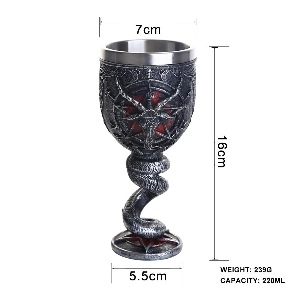 Ram's Head Pentagram Stainless Steel Goblet - Ganesha's Market
