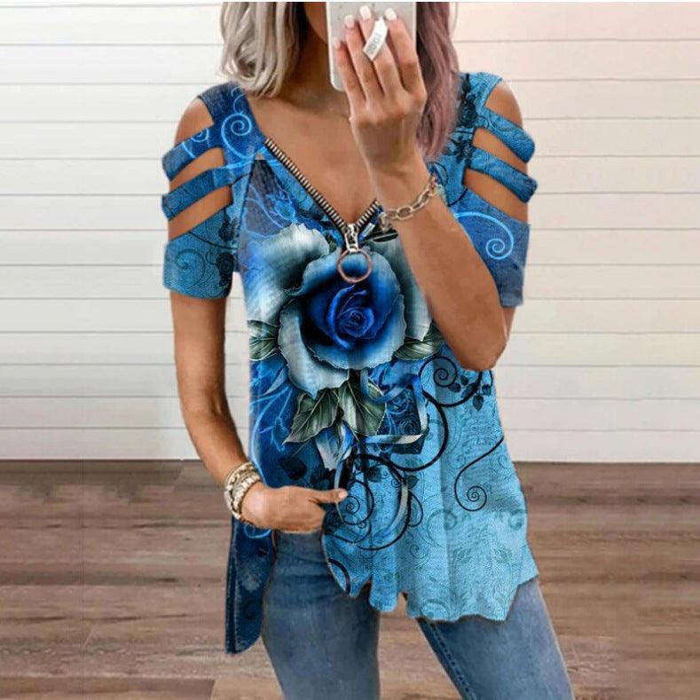 Romantic Rose Women's Graphic Shirt (Choose Color) - Ganesha's Market