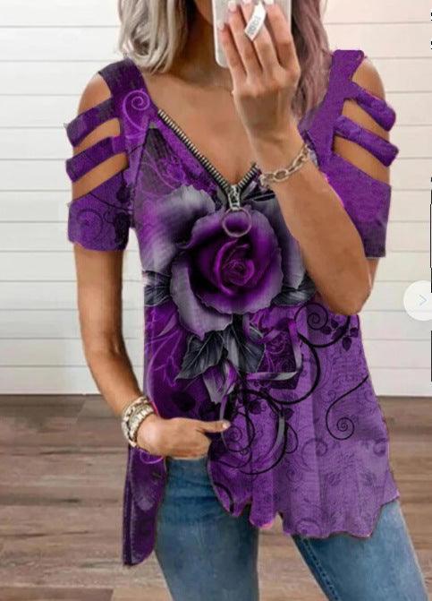 Romantic Rose Women's Graphic Shirt (Choose Color) - Ganesha's Market