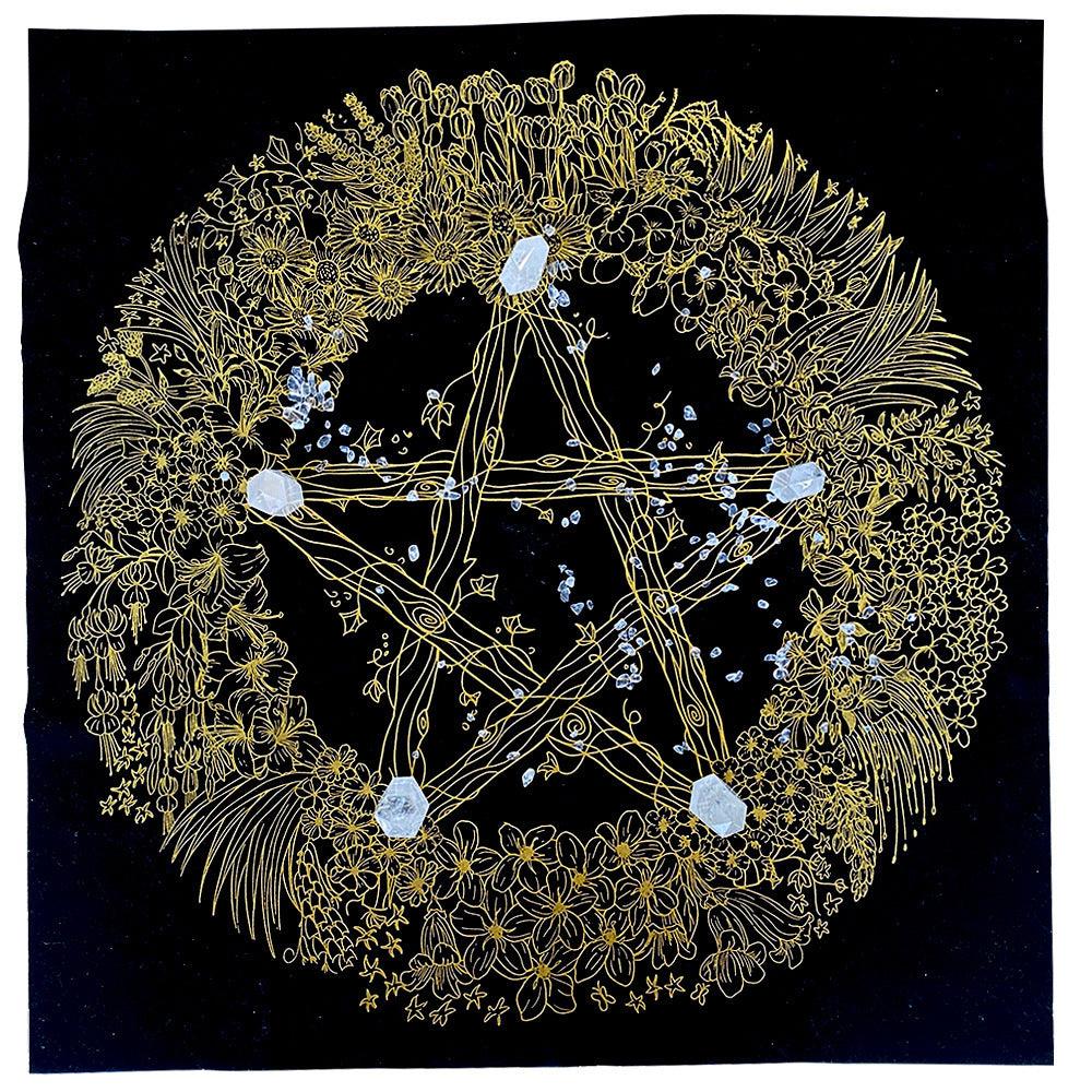 Velvet Pentagram Tarot Tablecloth - Ganesha's Market