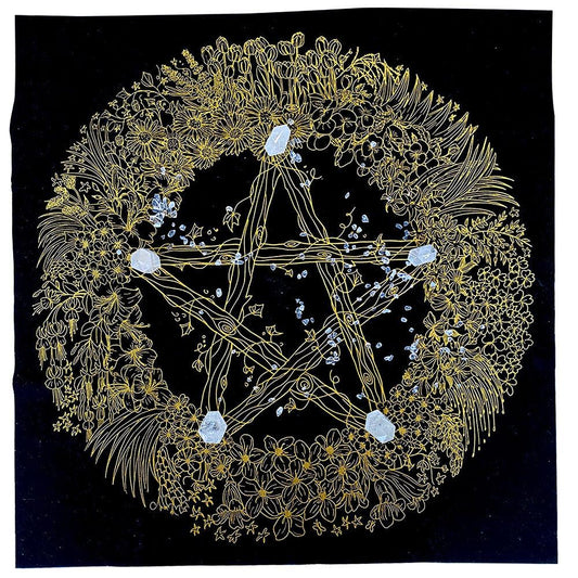 Velvet Pentagram Tarot Tablecloth - Ganesha's Market