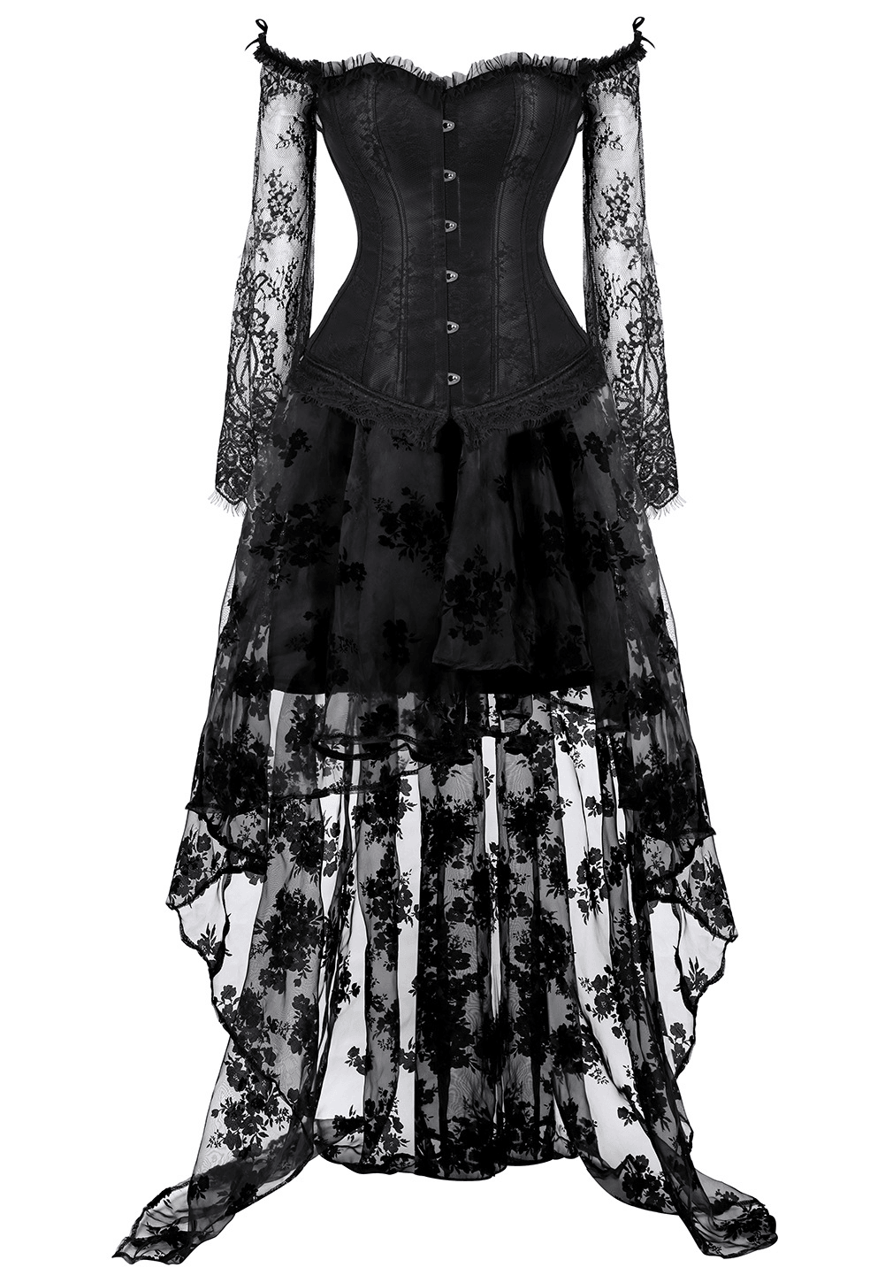 Victorian Gothic Corset Dress (Choose Color)(Plus Size Corsets Available) - Ganesha's Market