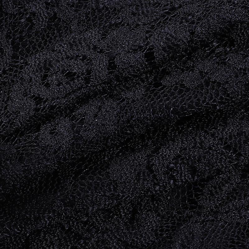 Gothic Lace Bandage Top Black Retro Sexy Perspective Long Sleeve T-Shirt Women - Ganesha's Market
