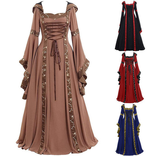 Hooded Medieval Retro Dress - Ganesha's Market