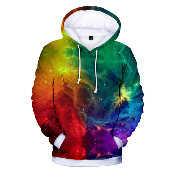 Rainbow Galaxy 3D Printed Hoodie