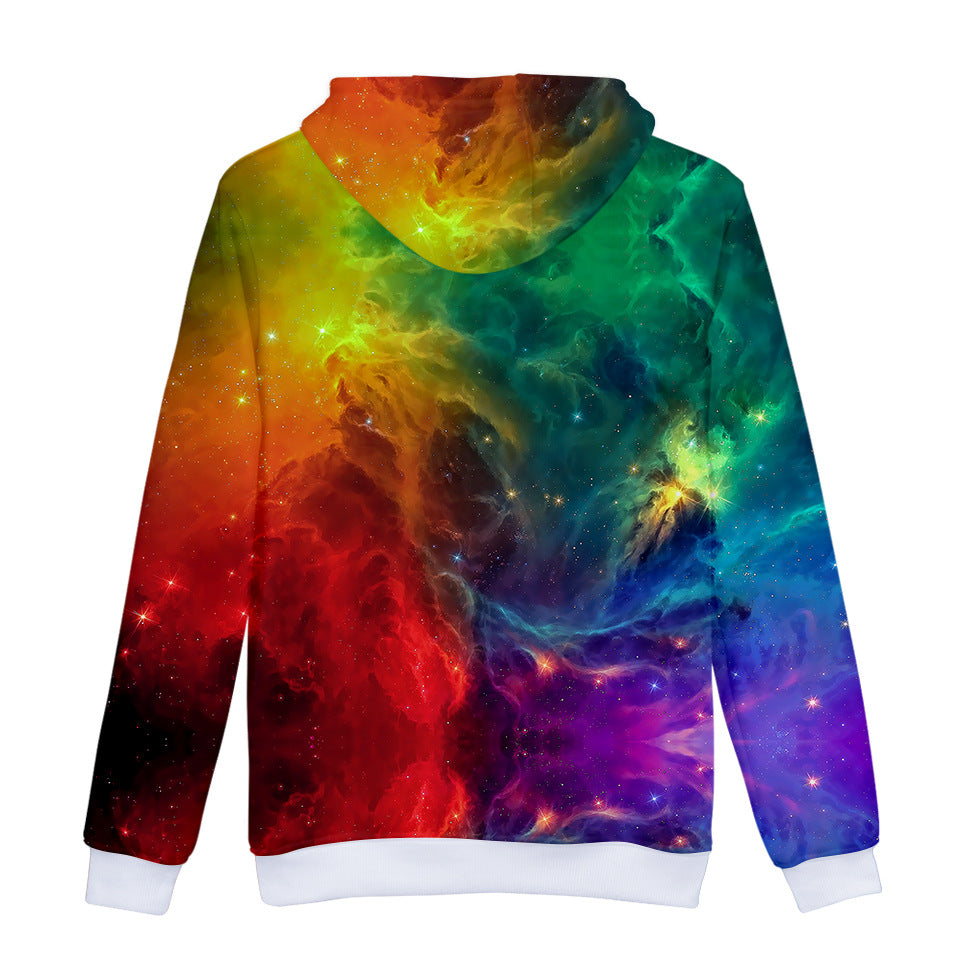 Rainbow Galaxy 3D Printed Hoodie