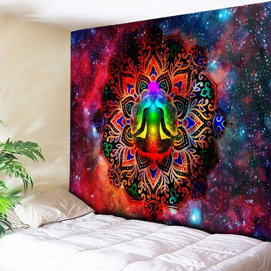 Abstract Lotus Chakra Tapestry - Ganesha's Market