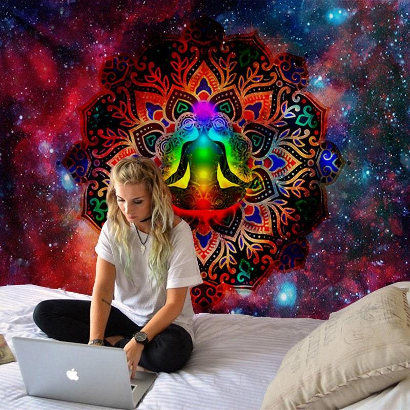 Abstract Lotus Chakra Tapestry - Ganesha's Market