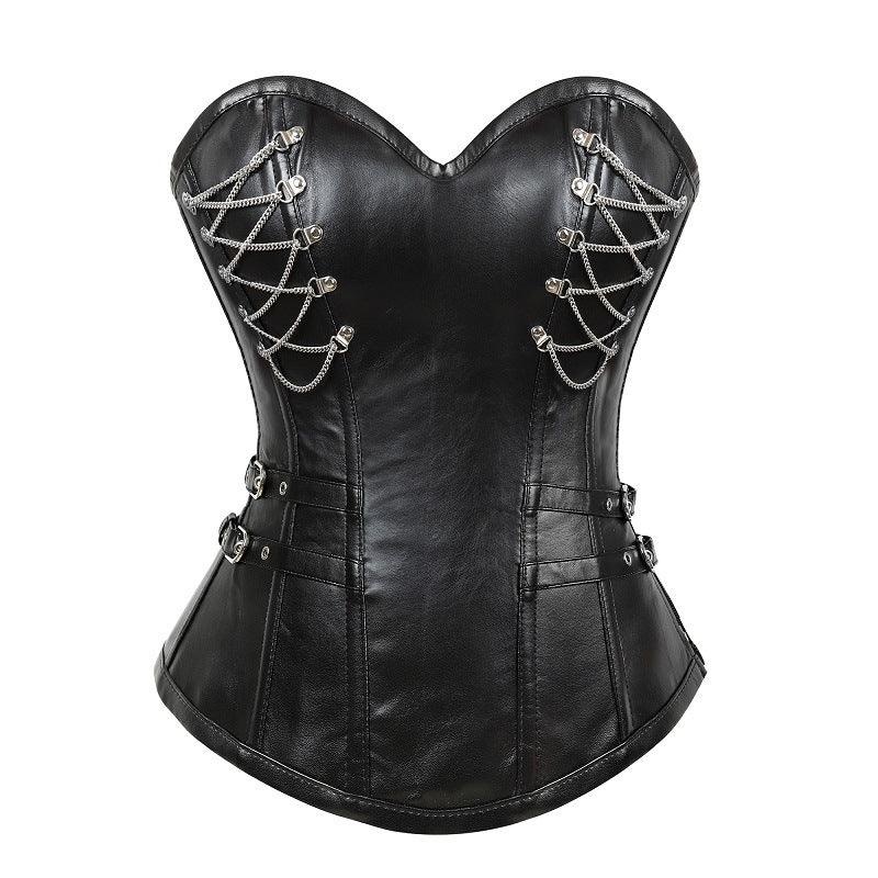 Black Gothic Corset w/ Chains - Ganesha's Market