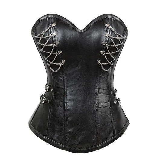 Black Gothic Corset w/ Chains - Ganesha's Market