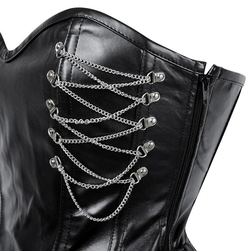 Black Gothic Corset w/ Chains - Ganesha's Market
