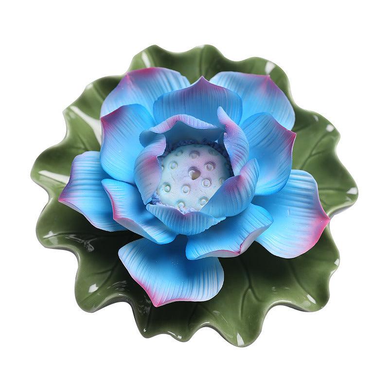 Blue Lotus Flower Incense Stick Burner - Ganesha's Market