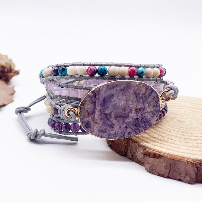 Bohemian Purple Agate Crystal Bracelet - Ganesha's Market