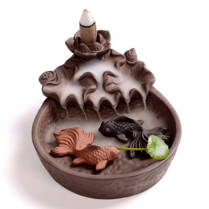 Buddhist Koi Fish Backflow Incense Burner - Ganesha's Market