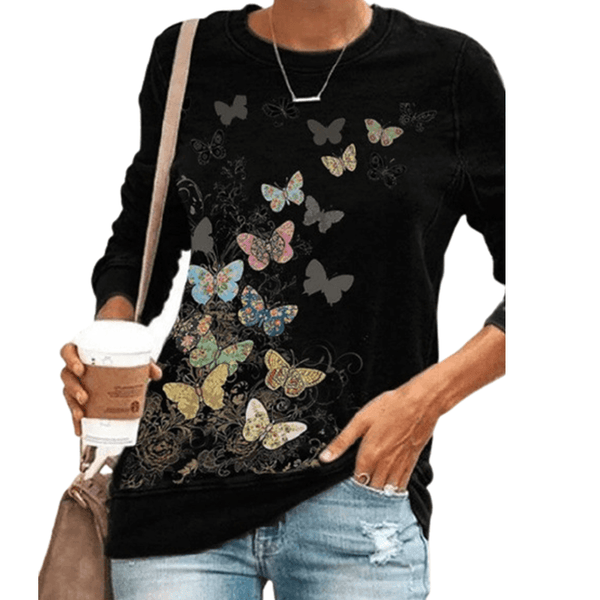 Butterfly Magic Women's Long Sleeve Shirt (Choose Color) - Ganesha's Market